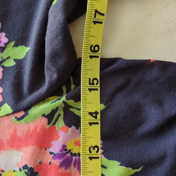 ASOS | Grey Orange Floral Peplum Top Jersey Knit Tie Back Lined - Picture 7 of 16